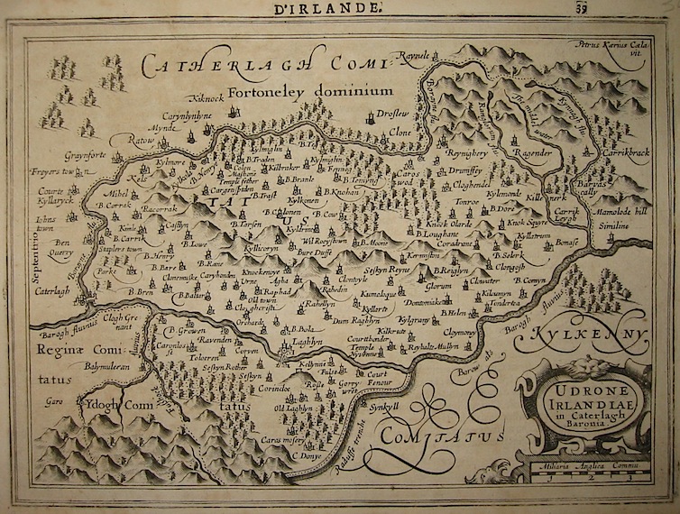 Mercator Gerard - Hondius Jodocus Udrone Irlandiae in Caterlagh Baronia 1630 Amsterdam 